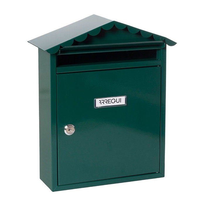 Arregui Boîte aux lettres individuelle extérieure Visit acier vert 30 x 11 x 36 cm