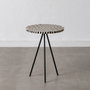 BigBuy Home Table d'appoint Blanc Noir Ronde