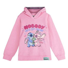 Cerdá Stitch Sweat-shirt à capuche cotton brushed pour enfant 8 ans - Couleur rose