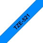 Brother TZE521 Ruban d'étiquetage laminé 9 mm x 8 m, Bleu/Noir