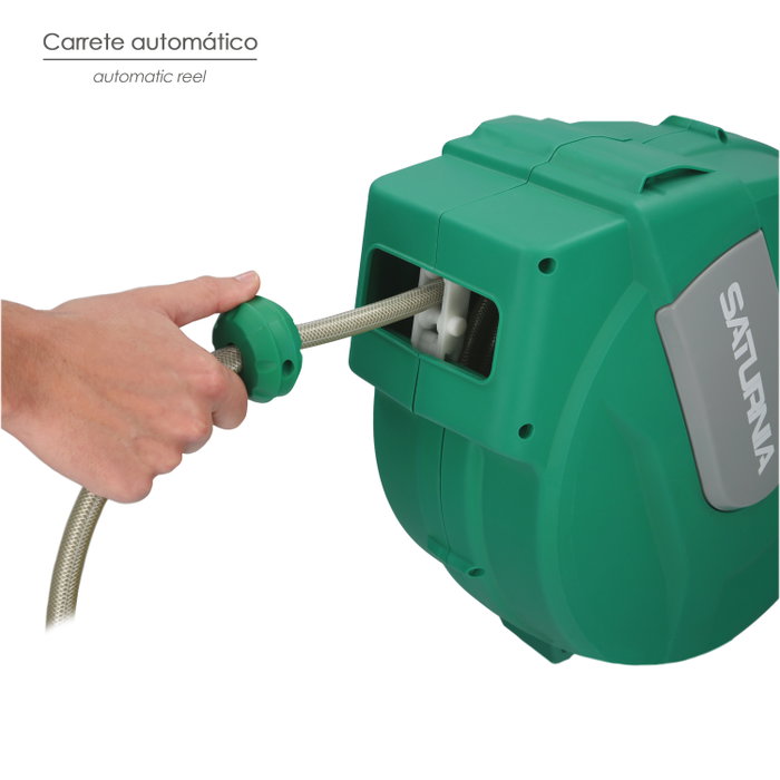 SATURNIA Enrouleur de tuyau automatique 20 mètres SATURNIA Enrouleur de tuyau automatique 20 mètres