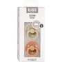 Bibs Sucette bébé Vanilla Peach - Embout rond - Pack de 2 - Caoutchouc naturel