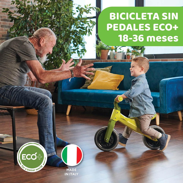 Chicco Draisienne Évolutive Éco Plus Vert - 80% Plastique Recyclé, Sans Pneu Crevable, pour Enfants de 18 Mois à 3 Ans - 00011055000000
