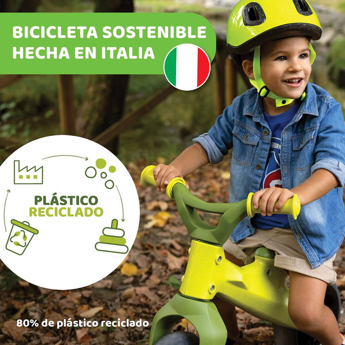 Chicco Draisienne Évolutive Éco Plus Vert - 80% Plastique Recyclé, Sans Pneu Crevable, pour Enfants de 18 Mois à 3 Ans - 00011055000000