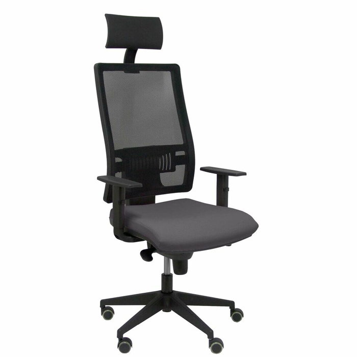 Piqueras y Crespo Chaise de bureau Horna, mécanisme synchro, gris foncé et noir