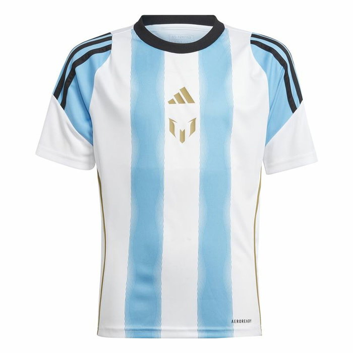 T-shirt de foot Adidas Messi Training Bleu Blanc T-shirt de foot Adidas Messi Training Bleu Blanc