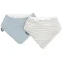 Domiva Lot de 2 bavoirs bandana Mousseline - Bleu Vintage Rayures