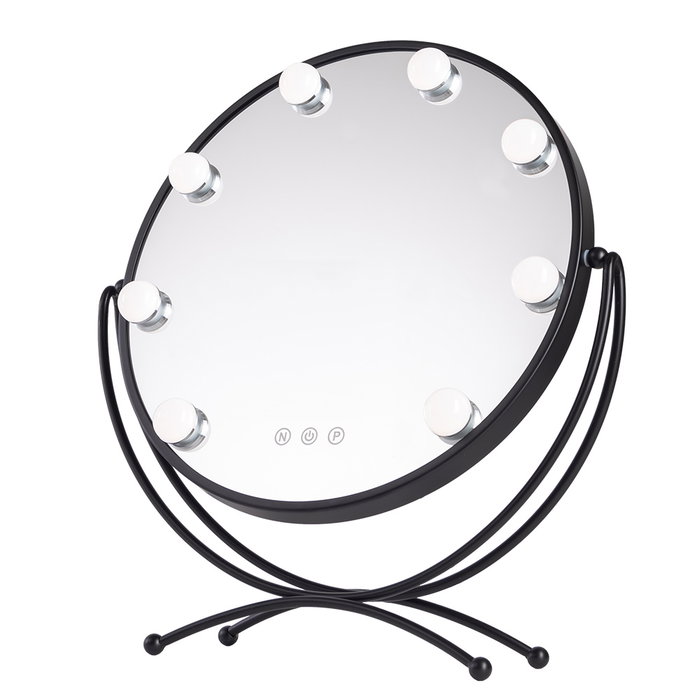 SUN-KRS Miroir de maquillage éclairé LED 4200K Noir 48x43Cm