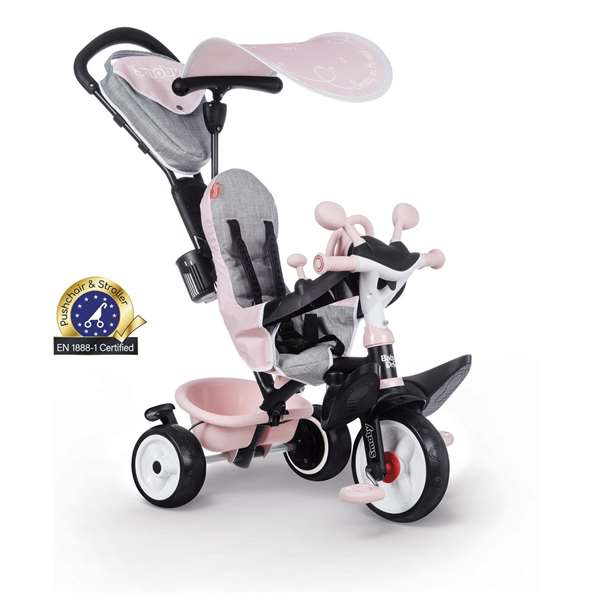 Smoby Triciclo baby drive confort rosa - Tricycle évolutif pour bébé à partir de 10 mois (101x68x52 cm)