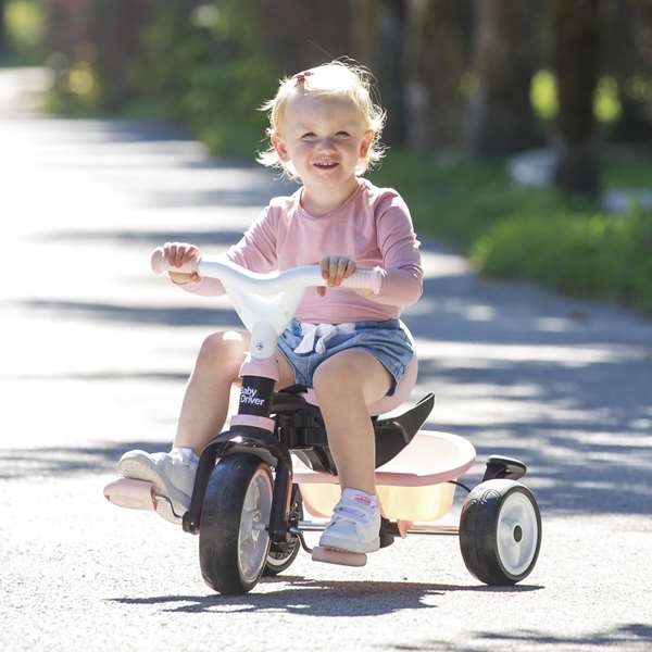 Smoby Triciclo baby drive confort rosa - Tricycle évolutif pour bébé à partir de 10 mois (101x68x52 cm)