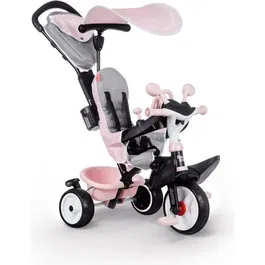 Smoby - Tricycle évolutif Baby Driver Plus Rose - De 10 mois à 3 ans et plus - Selle ajustable, roues silencieuses, conforme EN1888-1
