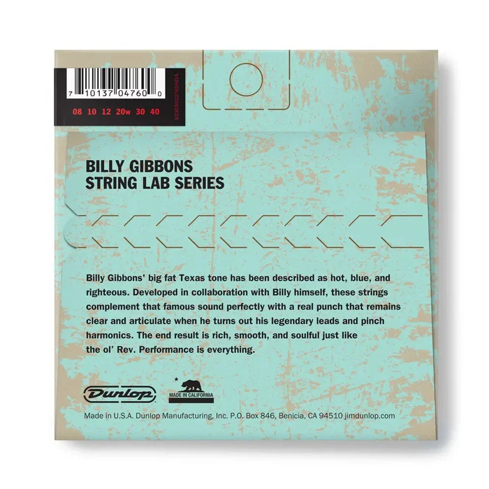 DUNLOPST Jeu de cordes électriques LAB Billy Gibbons 8-40