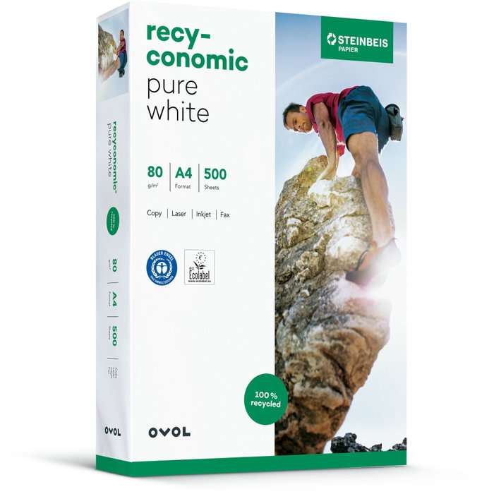 Recyconomic Pure White ISO 90 A4 80g 500 feuilles Recyconomic Pure White ISO 90 A4 80g 500 feuilles