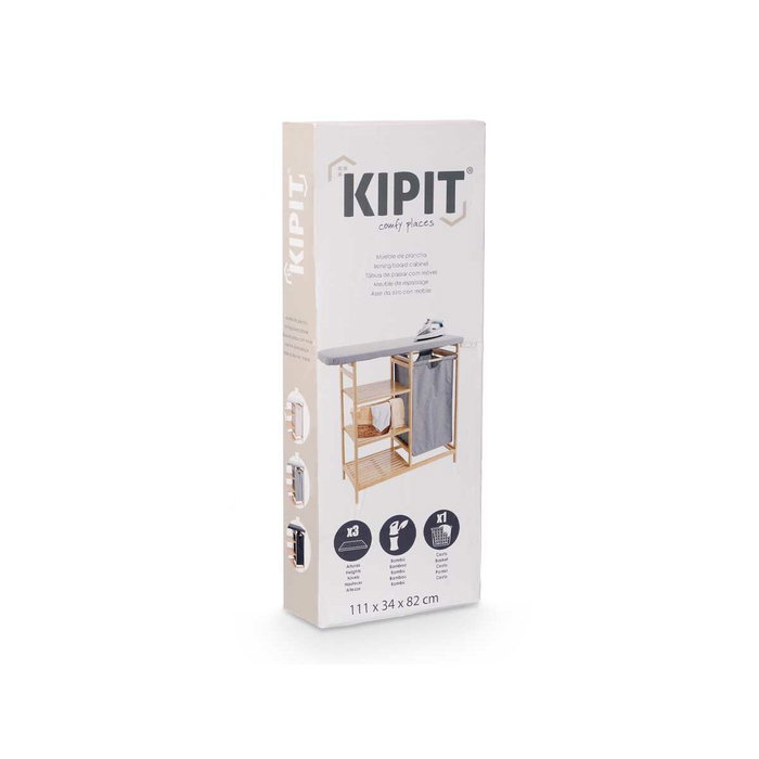 KIPIT Planchero Bambu Cajones Negro-Natural