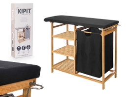 Kipit Planchero en Bambou avec Tiroirs Noir 89 x 125 x 34 cm