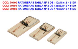 Piège à rats planche n° 2 135x62x12 mm