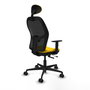 Piqueras y Crespo Chaise de Bureau Jorquera Jaune et Noir avec Appui-tête