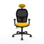 Piqueras y Crespo Chaise de Bureau Jorquera Jaune et Noir avec Appui-tête