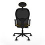 Piqueras y Crespo Chaise de Bureau Jorquera Jaune et Noir avec Appui-tête
