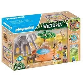 PLAYMOBIL 71294 Explorateurs avec animaux de la savane Wiltopia - 2 personnages, éléphant et accessoires - Jouet durable dès 4 ans