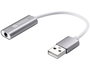Sandberg Adaptateur USB pour Casque avec Micro, Convertisseur MiniJack 4 Pôles vers USB