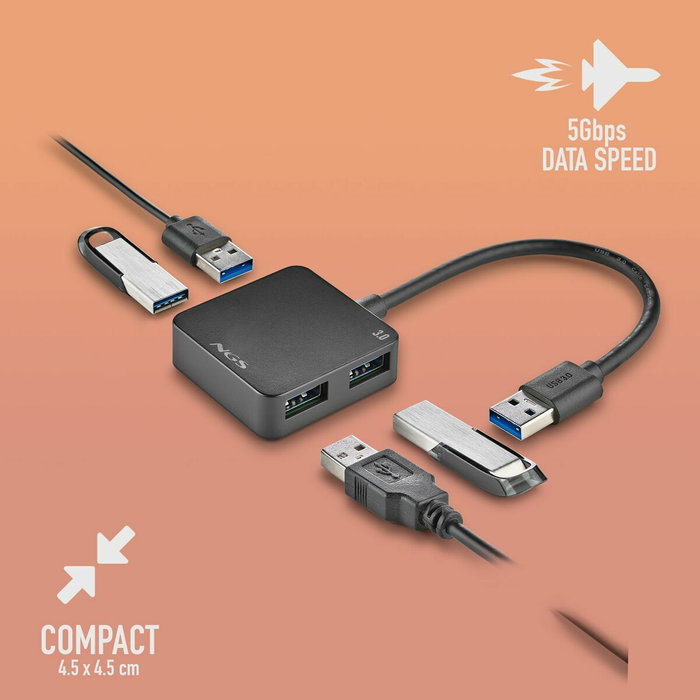 Hub USB NGS IHUB3.0TINY Noir