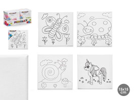 Pincello Toile de Loisirs Créatifs Assortiment d'Animaux 15x15 cm