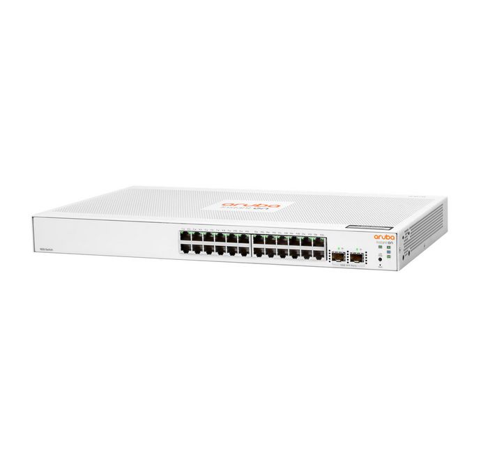 Hewlett Packard Enterprise Aruba Instant On 1830 24G 2SFP, Commutateur réseau 24 ports Gigabit avec 2 ports SFP et PoE, pour PME