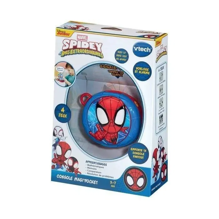 VTech Console Magi'Pocket Multicolore Spidey - Apprentissage portable pour enfants de 3 à 7 ans avec les personnages de la série - Langue française