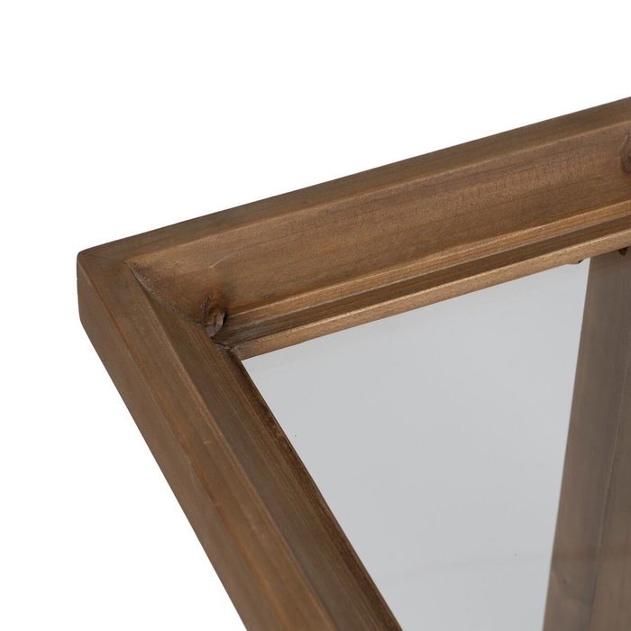 BigBuy Home Table d'appoint Naturel Verre trempé Bois d'épicéa