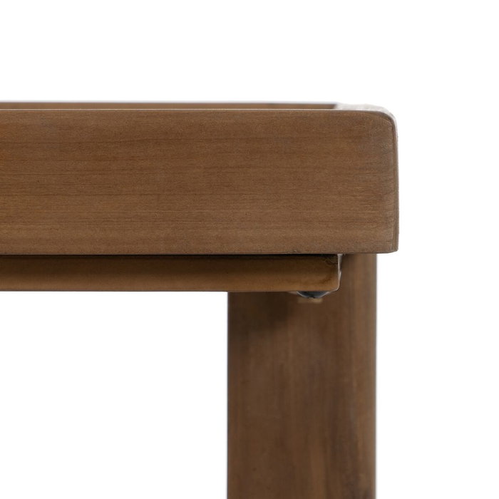 BigBuy Home Table d'appoint Naturel Verre trempé Bois d'épicéa
