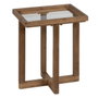 BigBuy Home Table d'appoint Naturel Verre trempé Bois d'épicéa