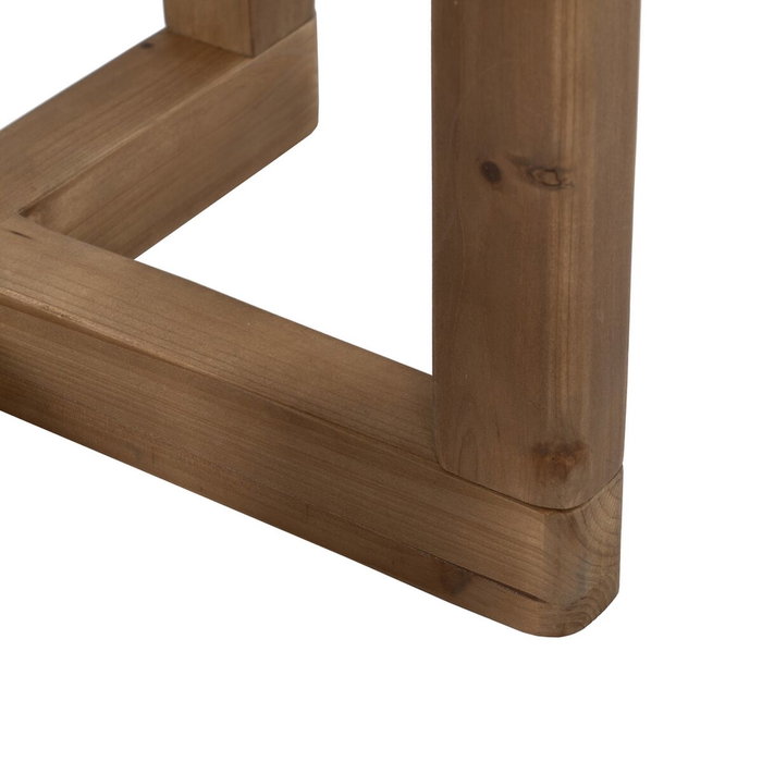 BigBuy Home Table d'appoint Naturel Verre trempé Bois d'épicéa