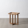 BigBuy Home Table d'appoint Naturel Verre trempé Bois d'épicéa