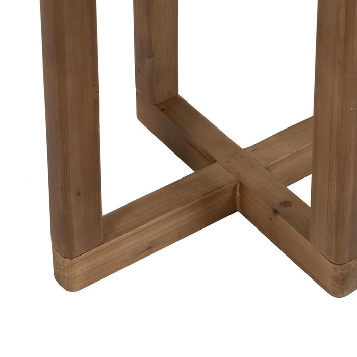 BigBuy Home Table d'appoint Naturel Verre trempé Bois d'épicéa