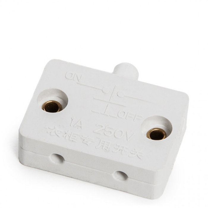 Commutateur Interrupteur Pour Armoire Avec Bouton Poussoir 33x23mm Blanc 250VAC 1A Commutateur Interrupteur Pour Armoire Avec Bouton Poussoir 33x23mm Blanc 250VAC 1A