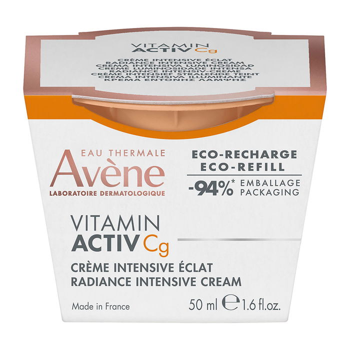 Avène - Recharge Crème Éclaircissante Intensive VITAMIN ACTIV Cg 50 ml - Vitamine Cg 1,8%, Niacinamide 3%, Acide Hyaluronique - Soin Visage Anti-Taches