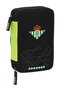 Safta Plumier double poche 28 pièces Real Betis Balompié pour enfants 3 ans en polyester 600D noir et vert lime 12.5x19.5x4 cm