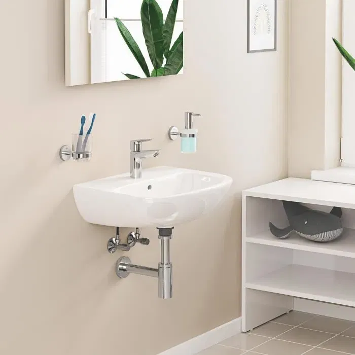 GROHE 23898001 Mitigeur de lavabo monocommande Start Edge, chromé, taille S, technologie Économie d'eau et Brillance Longue durée