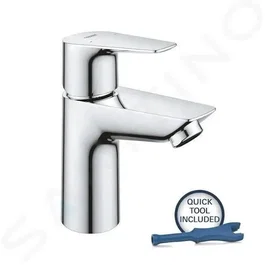 GROHE 23898001 Mitigeur de lavabo monocommande Start Edge, chromé, taille S, technologie Économie d'eau et Brillance Longue durée