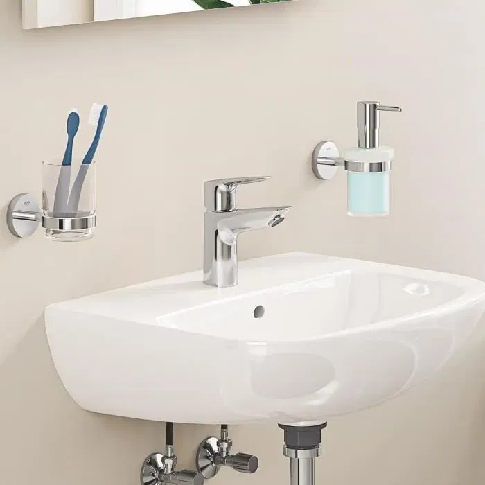 GROHE 23898001 Mitigeur de lavabo monocommande Start Edge, chromé, taille S, technologie Économie d'eau et Brillance Longue durée