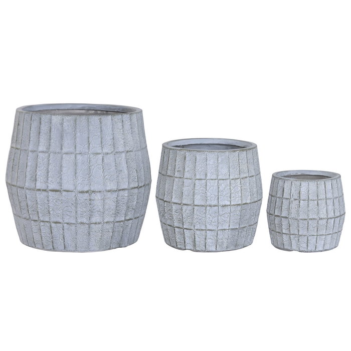 Home ESPRIT Set de pots de fleurs Gris Fibre Magnésium 50 x 50 x 50 cm (3 Pièces) Home ESPRIT Set de pots de fleurs Gris Fibre Magnésium 50 x 50 x 50 cm (3 Pièces)