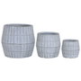 Home ESPRIT Set de pots de fleurs Gris Fibre Magnésium 50 x 50 x 50 cm (3 Pièces)