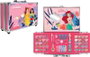 Markwins - Mallette de maquillage métallique Princesses 25x19,5x8,7 cm - Coffret maquillage enfant à partir de 3 ans avec brillants à lèvres, ombres, vernis et accessoires