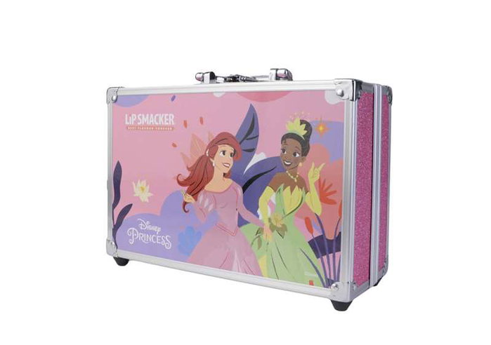 Markwins - Mallette de maquillage métallique Princesses 25x19,5x8,7 cm - Coffret maquillage enfant à partir de 3 ans avec brillants à lèvres, ombres, vernis et accessoires