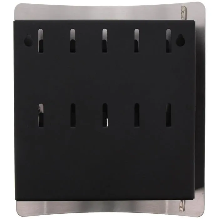 BURG-WÄCHTER Coffre-fort mural 6204/10 avec motif Skyline New York, porte en acier inoxydable, fermeture magnétique, boîtier acier galvanisé noir