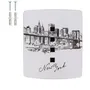 BURG-WÄCHTER Coffre-fort mural 6204/10 avec motif Skyline New York, porte en acier inoxydable, fermeture magnétique, boîtier acier galvanisé noir