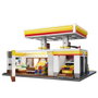 CaDA Station-Service Shell 1309 Pièces - Maquette de Construction Officielle - Station de Carburant avec Éclairage et Boutique Ouverte - pour Enfants 8 ans et Plus