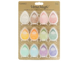 Tsukineko Set VERSAMAGIC 12 tampons encreurs couleurs pastel effet craie