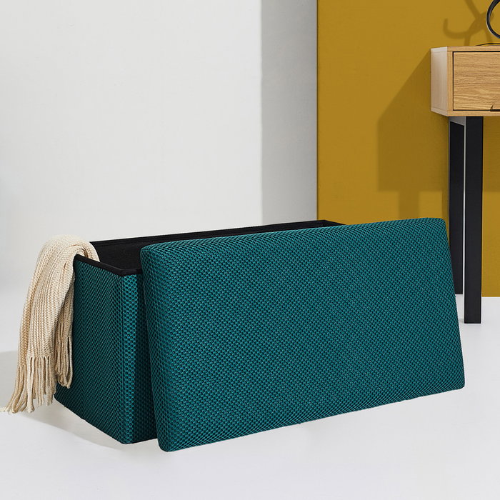 Home Deco Factory Banc pouf pliable Atom bleu
